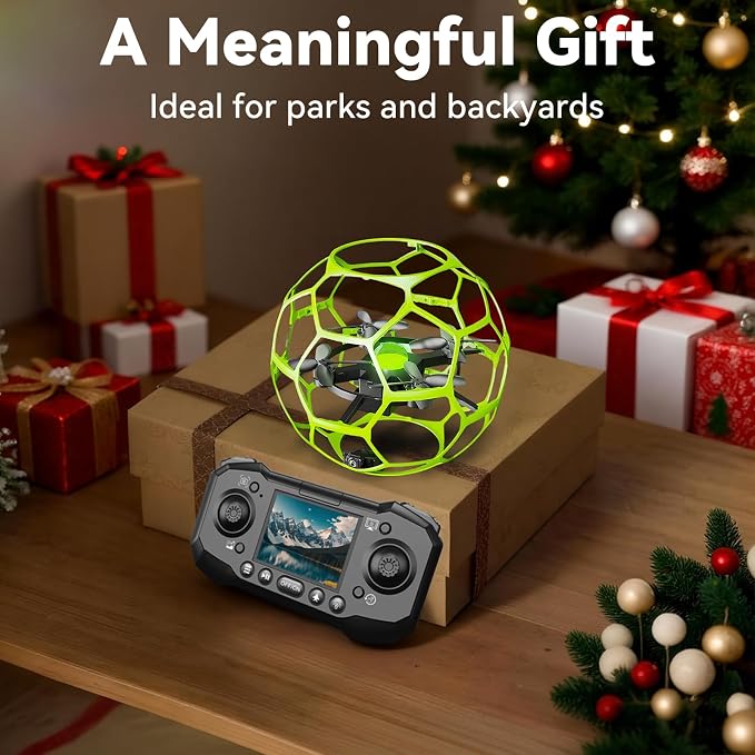 Brushless Camera Drone for Beginners, LCD Remote | Brushless motor, LCD remote, one-key takeoff, 3 speeds and 360° flips make indoor flying easy for new pilots.