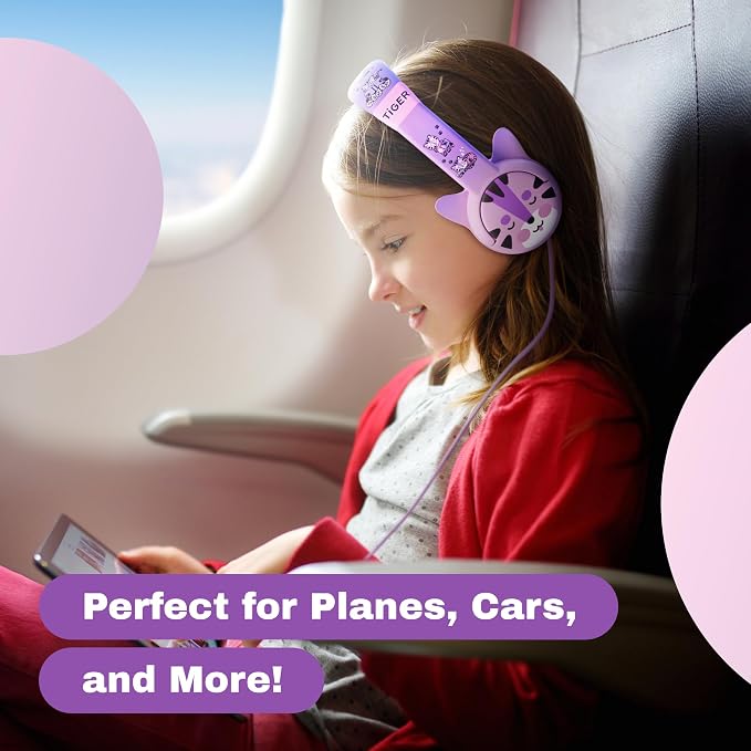 Kidrox Wired Toddler Headphones for 1-7 Years Old — 85dB Volume Limited Baby Headphones for Plane and Car Travel — Children Headset for Airplane, iPad and Tablet, Kids Headphone with Cord for Children