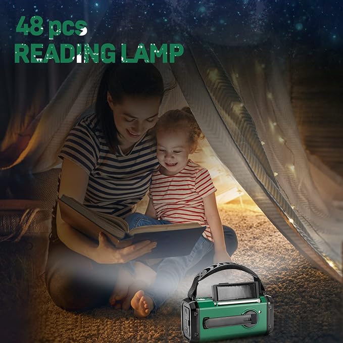 NOAA Emergency Weather Radio,Best Portable 10000mAh Battery/Hand Crank/Solar Powered AM/FM Wind Up Radios,Type-C Phone Charger,Flashlight,Reading Lamp,Compass,SOS Survival Alert,Power Outages Outdoor