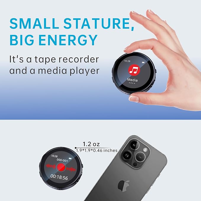 128GB Voice-Activated Recorder | AI Noise Reduction, Playback