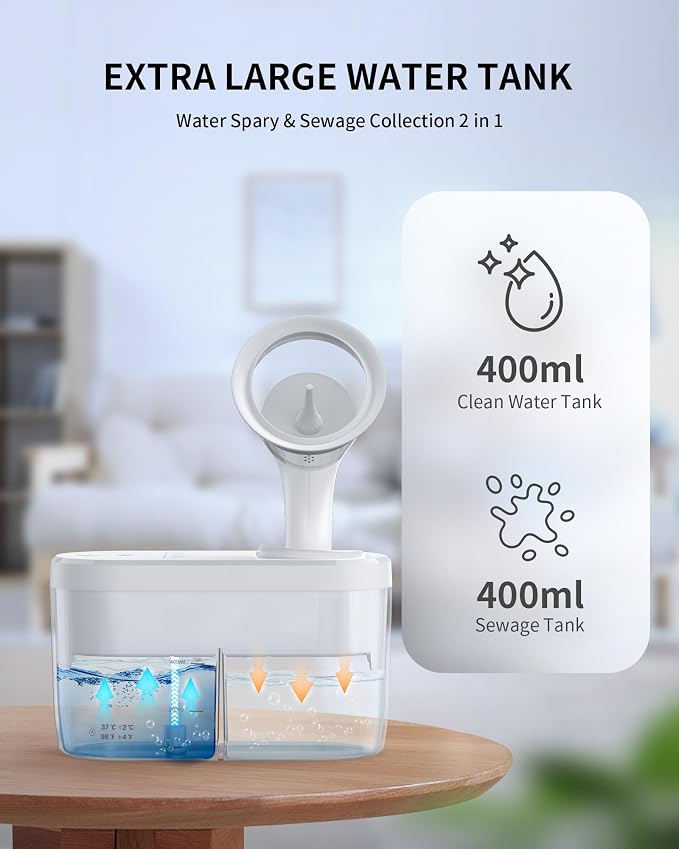 KAUGIC Electric Ear Wax Removal Kit, FSA-HSA-Eligible, Water Powered Ear Irrigation System with Sewage Collection, 4 Clean Modes, Safe & Effective, 3 Ear Tips for Adults