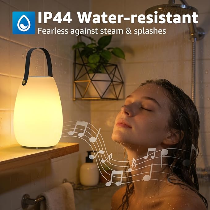 FUYO 2 Pack Shower Lamp with Speaker 8 Colors with Remote, Shower Lights Waterproof, Outdoor Speakers Bluetooth HD Stereo Sound for Indoor Outdoor Bathroom Party Pool Patio (2PCS-Tally)