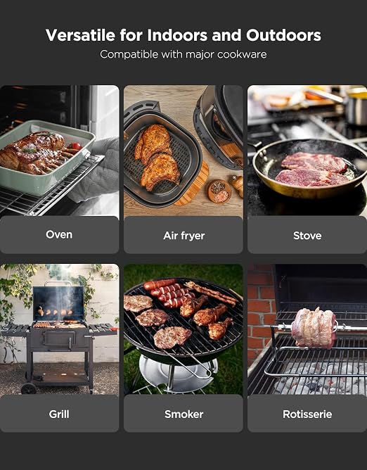 GoveeLife Smart Wireless Meat Thermometer with Bluetooth WiFi Ultra Range, Digital Oven Thermometer with Accuracy ±1.8°F, Charge Magnetic Base, Alarm, Kitchen Tools Suitable for BBQ, Grill, Smoker