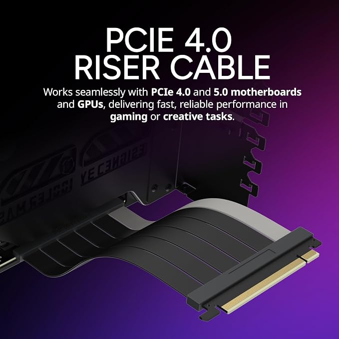 Cooler Master Vertical GPU Card Holder Kit V3, PCIe 4.0 5.0 Motherboards GPUs RTX 5090 RX 9070 XT, ABS Casing, 165mm Length, Modula Adjustable for E-ATX ATX Micro ATX Case