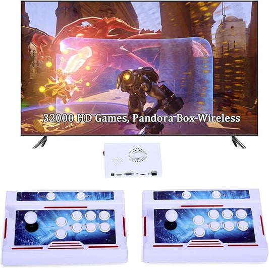 32000 Games Wireless Bluetooth Pandora Box Arcade Game Console,3D Video Game Machine for Home,1280x720 Full HD Output,Search/Save/Hide/Pause Games,Support 1-4 Players