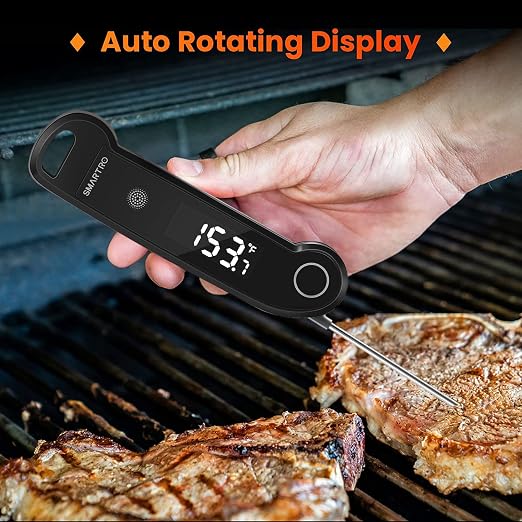 SMARTRO ST49 Instant Read Meat Thermometer Black and SC93 Weather Station Wireless Indoor Outdoor Thermometer Temperature Humidity Monitor