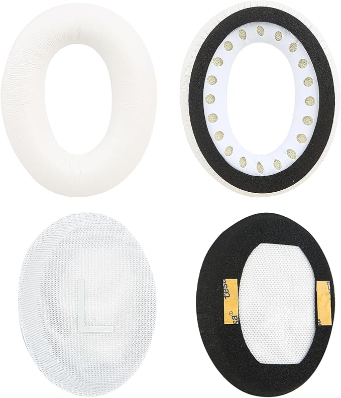 Earpads for Bose QuietComfort 45 QC45 QC35 ii QC35 Lambskin Leather Ear Cushions Professional Headphones Replacement Ear Pads with Noise Cancelling Memory Foam White