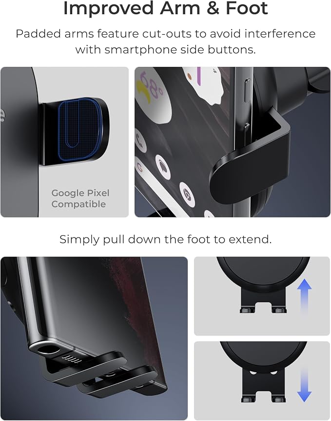 iOttie Auto Sense 2 Dash & Windshield Car Phone Holder with Qi Wireless Charging – Auto Clamping Phone Mount & Charger for iPhone, Google Pixel, Samsung Galaxy, Huawei, LG (Adapter Not Included)