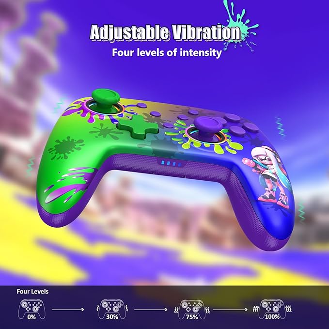 NexiGo Wireless Controller (No Deadzone) for Switch 2 and Switch, Bluetooth Controllers for Nintendo Switch with Vibration, Motion, Turbo and LED Light (Inkling)
