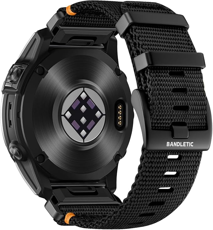 Bandletic Compatible with Garmin Instinct 2 Watch Band - 22mm Quick Fit Rugged Nylon Replacement Band for Fenix 8 E 47mm/7 6 Pro/5 Plus/Instinct 3 E 45mm/Forerunner 970 965/Approach S70 S62/Epix Pro