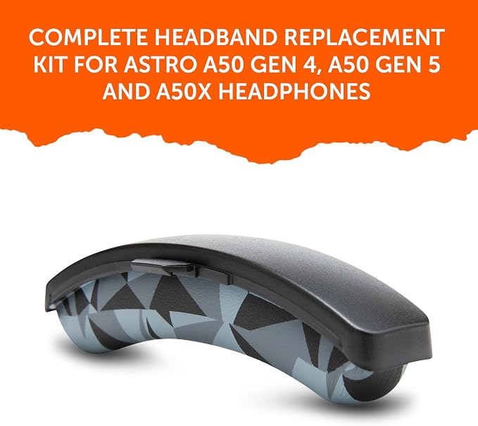 WC Mod Kit A50 - Cooling Gel Earpads + Headband Replacement for Astro A50 Gen 4, Gen 5 & A50X by Wicked Cushions | Enhanced Comfort, Cooling & Durability | Geo Grey