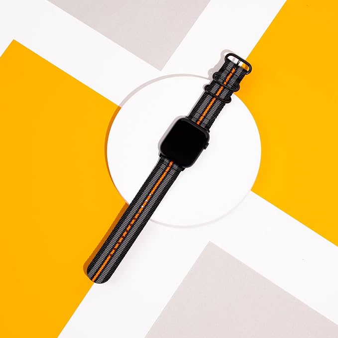 Hiking Trail Nylon Band | The Original Rugged Compatible with Apple Watch Band for Men & Women - Soft, Breathable, Woven Water-Resistant Nylon Mens iWatch Strap | Fits Ultra 2 & Ultra 49mm 46mm 45mm 44mm Series 10 & All Models (Racing Stripe)