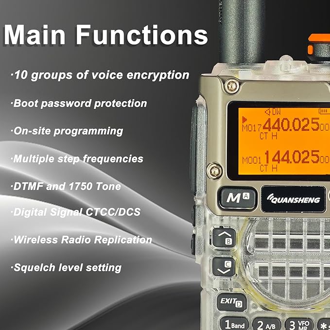 QUANSHENG 2 Pack UV-K5(8) Two Way Radio NOAA Weather Forecast AM FM Radio USB-C Charging Crystal