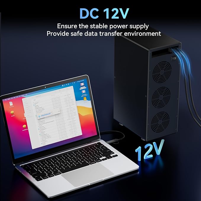 CENMATE Aluminum 10 Bay Hard Drive RAID Enclosure with Cooling Fan for 2.5/3.5" SATA HDD/SSD with USB A/C 3.0＋eSATA Cable, 3.5 Hard Drive Enclosure Supports 160TB Capacity, 8 RAID Modes, DAS(NO NAS)