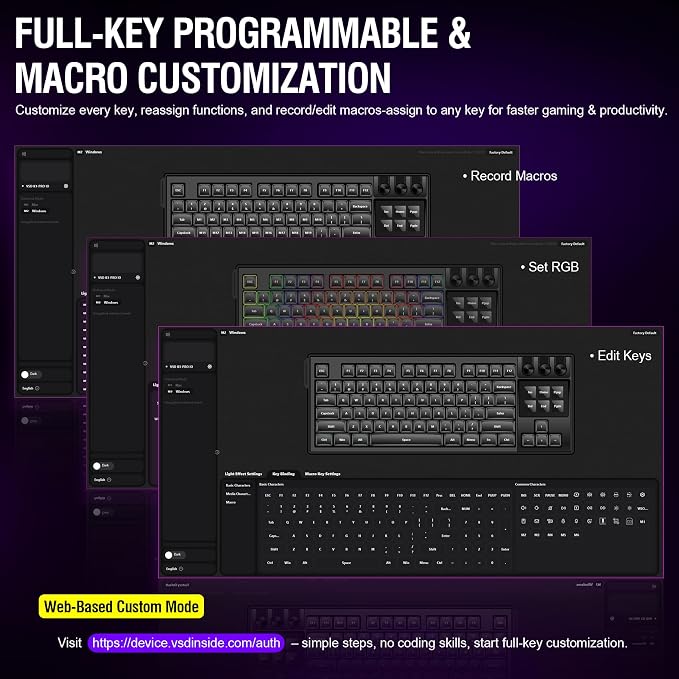 K1 Pro Macro Keyboard, Wired Only Full-Key Programmable On-Board Keypad, Custom Gaming Streaming Mechanical Keyboards with Screen & Knob, Gasket, RGB Backlit, Hot Swappable Shortcut Pad