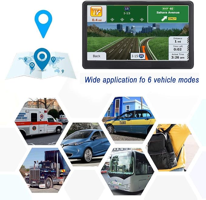 GPS Navigation for Car Truck - Navigation System 7 Inch Touchscreen Navigator with，2026 Map (Free Lifetime Updates),RV Vehicle GPS for Trucker with Speed Warning, Voice Guidance