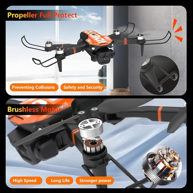 LE-IDEA GPS Drone with Camera for Adults, IDEA12GPS Drone with Camera 4K | Brushless Motor, Auto Return Home, Follow Me, Foldable, RC Quadcopter for Beginners Foldable Toys Gifts, Under 249g