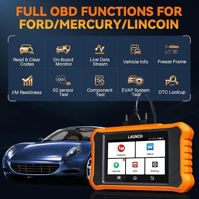 LAUNCH X431 Creader Elite 2.0 fit for Ford OBD2 Scanner, 2026 Bi-Directional Scan Tool for Ford/Lincoln/Mercury/Mazda, Full System,All Resets,ECU Code,AUTO VIN,Lifetime Update