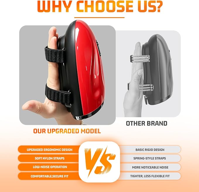 Professional Barber Handheld Massager, Cordless Vibration Massage Tool with 5 Speeds & 5 Modes, Wearable Palm Strap Design for Neck, Shoulders, Arms, Legs, 2600mAh Type-C Rechargeable, Red