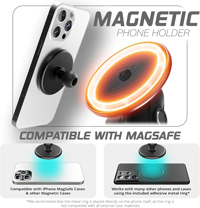 Tackform Link Vent Mount Magnetic Phone Holder - Compatible with MagSafe, BlueCruise, 2021-2025 Ford F150 & Raptor, 2023-2025 Ford Super Duty | Aluminum | 3.5" Arm | Pink