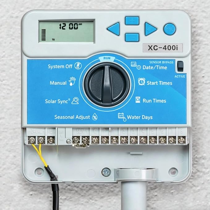 Compatible with Hunter X-Core XC400i Indoor Sprinkler Timer, 4 Zone Irrigation Controller, Indoor Lawn & Garden Watering System, Easy Program, No Wi-Fi Required