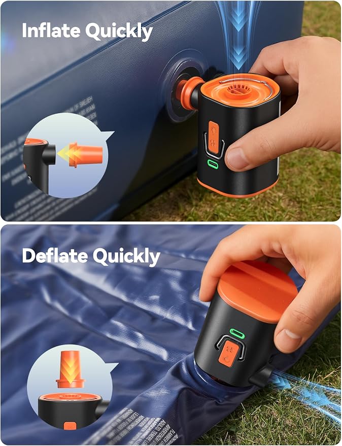 JOYROOM Air Pump for Inflatables with Upgraded 3600mAh 5C Power Battery & Advanced Heat Dissipation, 4.8kPa Ultra-Fast Inflate Deflate for Air Mattress, Pool Floats, Vacuum Storage Bags, Camping Bed