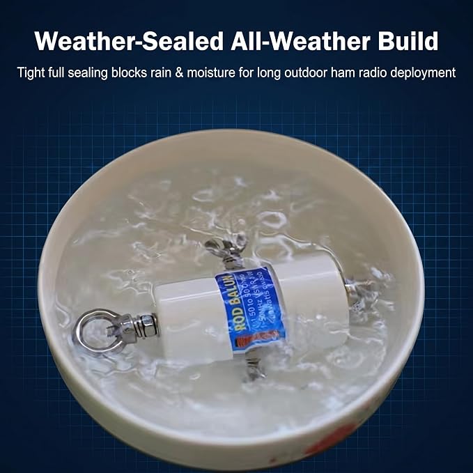 1:1 Voltage Balun Antenna, 500W HF Band (1-50MHz) Ham Radio Balun for Dipole Antenna - Weatherproof Design with UHF Female (SO-239) Connector, Antenna Signal Converter