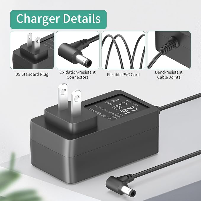 24V KNKA Air Purifier Charger Replacement Compatible with APH4000, Power Cord AC Adapter for KNKA APH4000 HEPA Air Cleaner
