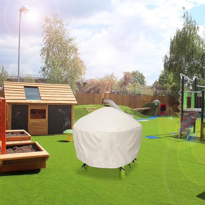 Water Table Cover Waterpark Play Table Covers Sand Water Outdoor Water Table Cover 34X34X18 inch-Beig