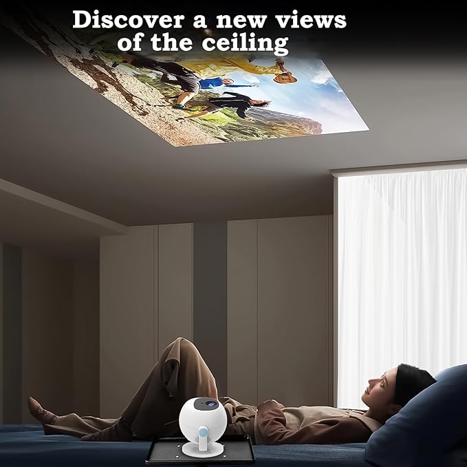 Mini Native 1080P Projector, 4K Support with WiFi6 and BT 5.2, Built-in Apps Full HD Outdoor Projector, Auto Keystone compatible with Cell, PC, Fire Stick, PS5 for Home Bedroom, White
