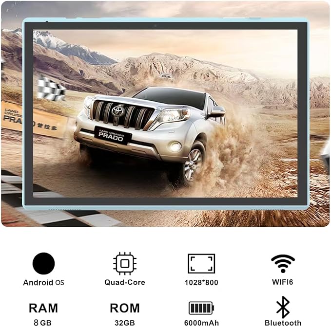 10 Inch Tablet With Tablet protective Case and Stylus, Android 15 Tablets, 8GB RAM 32GB ROM/1TB Expansion, 8H 6000mah Battery Wifi Bluetooth 10.1" IPS HD Touchscreen 2MP+8MP Dual Camera Tablets Blue.