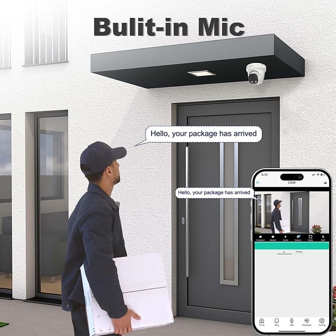 Anpviz 4K PoE IP Camera, 8MP Turret Security IP Camera Outdoor Indoor Wired, AI Human Vehicle Motion Detection, 100FT Smart Dual Light Color Night Vision, Built-in Mic, NDAA, IPC-D3283W-S (U Series)