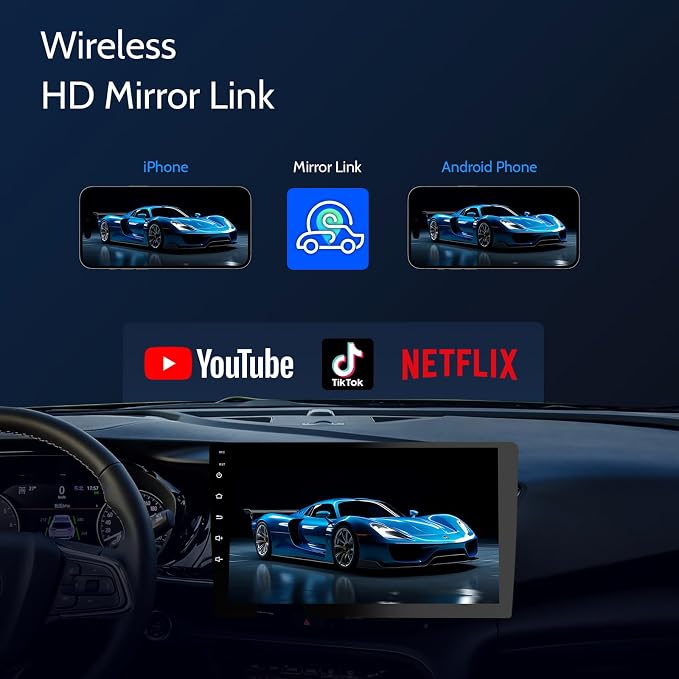 Haudio 9" Wireless Double Din Car Stereo,Apple Carplay an Android Auto 8 cores Radio Screen,Support Mirror Link,Bluetooth 5.0,FM/AM,Aux Input Car Audio Receivers,2 Din Autoradio with Backup Camera