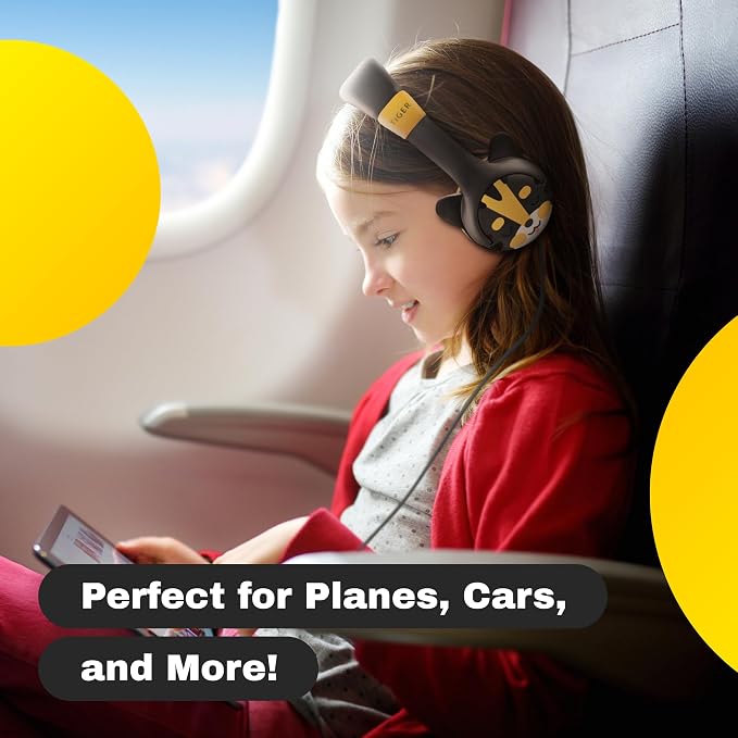 Kidrox Wired Toddler Headphones for 1-7 Years Old — 85dB Volume Limited Baby Headphones for Plane and Car Travel — Children Headset for Airplane, iPad and Tablet, Kids Headphone with Cord for Children