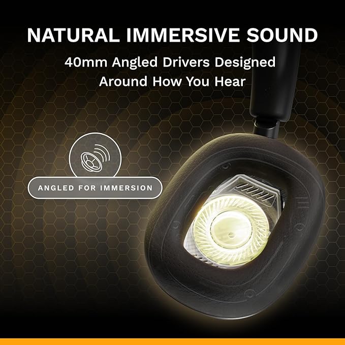 GLORIOUS GHS Eternal - Stereo Gaming Headset for PC, PS5, PS4, Xbox, Switch - Custom Tuned Angled Drivers, Adjustable Crystal Clear Detachable Mic, 3.5mm - Durable, All Day/Night Comfort - Black