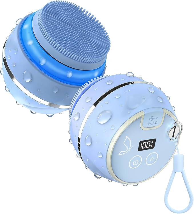 2Pack Face Cleansing Brush Pink and Blue, Waterproof Silicone Facial Cleansing Brush for Women and Men