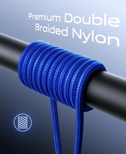 USB C to C Cable 10FT, 2 Pack USB C Cable Fast Charging 60W, USBC to USBC Cable Upgraded Extra Durable Braided USB C Cord Compatible with iPhone 17 16 15 Pro Max,Samsung Galaxy S10, LG and More-Blue