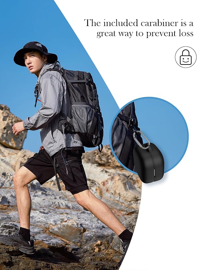Case for Sony LinkBuds Open Truly Wireless Earbud Headphones（Model Number：WFL910B.UC）,Soft Protective,Shockproof, BOVUGAC Silicone Case Cover with Keychain & Cleaning Kit & Lanyard-Black