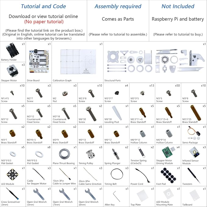 Freenove Robot Arm Kit for Raspberry Pi, High Accuracy, Stepper Motor, Metal Structure, Clamping Mode, Drawing Mode, Record and Replay, App Control (Raspberry Pi NOT Included)