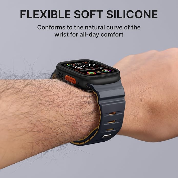 Bandletic Magnetic Watch band Compatible with Apple Watch Bands - Magnet Bands 49mm 46mm 45mm 44mm 42mm Men Women, Rugged Silicone Strap for iWatch Series 11/10/9/8/7/SE3/SE2/SE/6/5/4/3/2/1