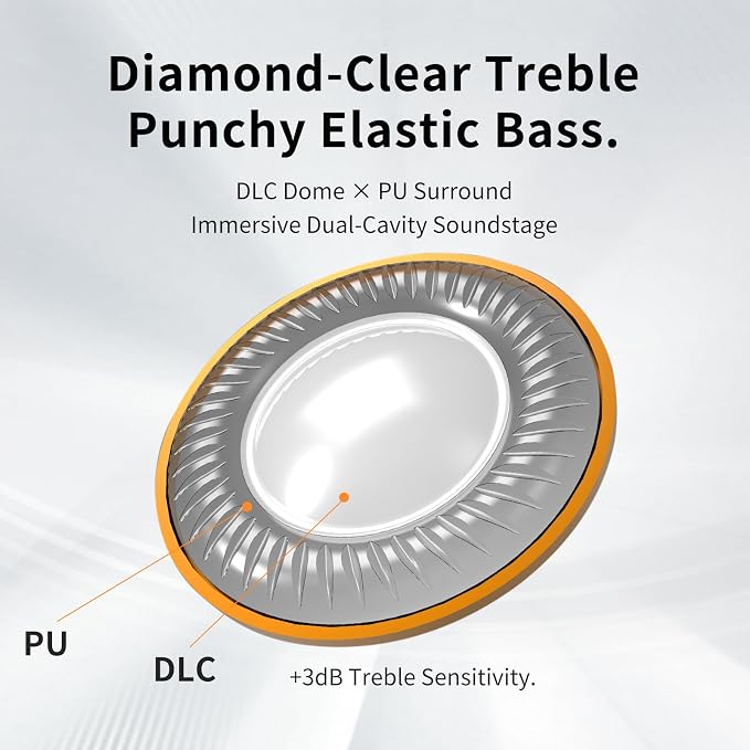 Delci AE Hi-Fi IEMs, 10mm DLC+PU Dynamic Driver in-Ear Monitors with Interchangeable Tuning Nozzles, CNC Aluminum Wired Earphones, Detachable Hybrid 164-Core Silver-Plated Cabl (Silver, 4.4mm)