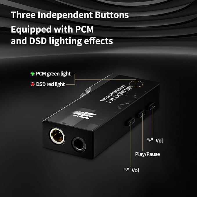 YINYOO TRI TK1 USB C DAC Headphone Amp Mini Amplifier, USB C to 3.5mm 4.4mm Amp with Dual CS43131 Decoder, Headphone Splitter Portable IEM DAC for KZ ZS10 PRO in Ear Monitor (Type-C Jack