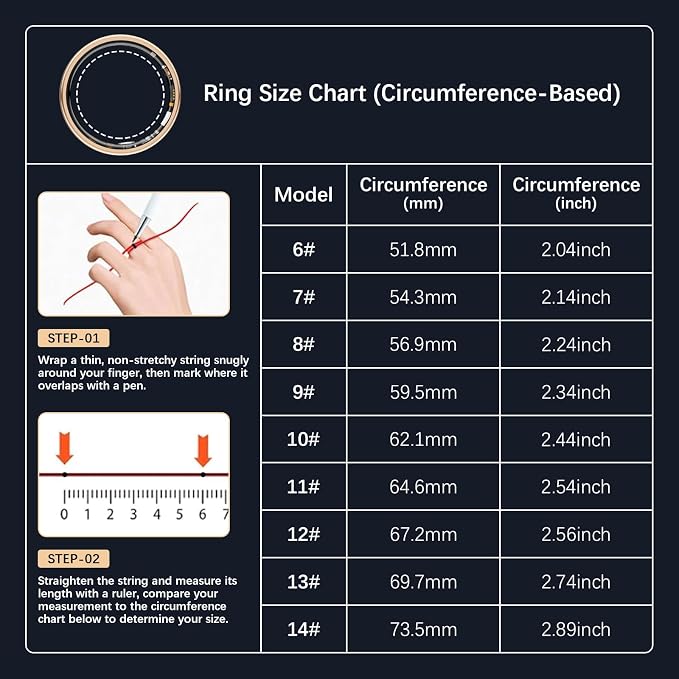 Smart Rings for Women Men, Fitness Ring with Heart Rate, Blood Oxygen, HRV, Stress, Sleep Tracker, Step Tracker, No Subscription Fee, lP68 Waterproof Smart Ring for iPhone & Android (Rose Gold, 6#)