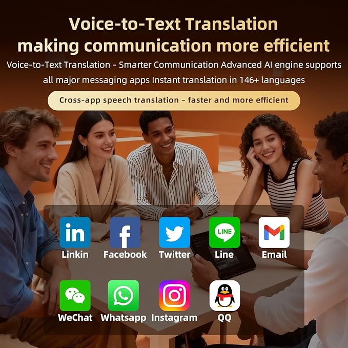 AI Translator Device 146 Languages, Real-Time Voice Translator with Magnetic Stand, Offline Translation, Photo & Text Translator, Portable Language Translator for Travel