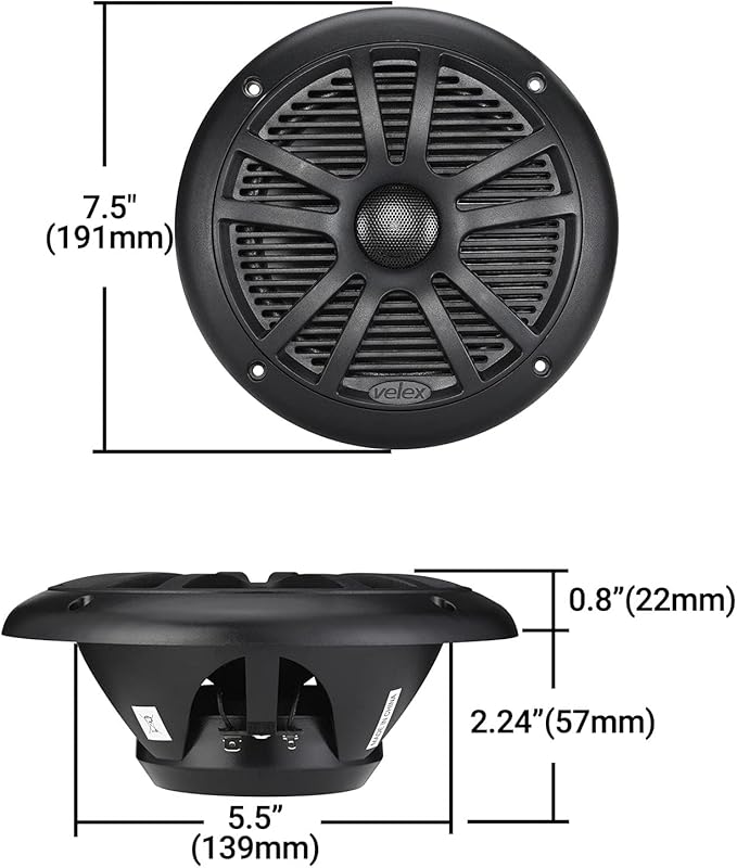 velex Marine Bluetooth Amplifier Speaker Package…
