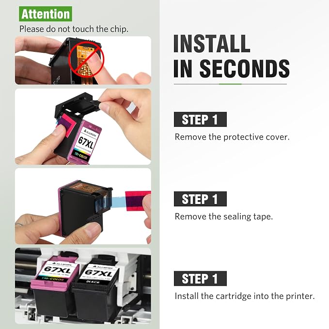 67XL Ink Cartridge Replacement for HP 67 XL Remanufactured for HP Ink 67 67XL for DeskJet 2755e 2700 2855e 2800 2752 2742e 4155e 4255e 4100 Envy 6055 6055e 6455e Printer 1-Pack Black