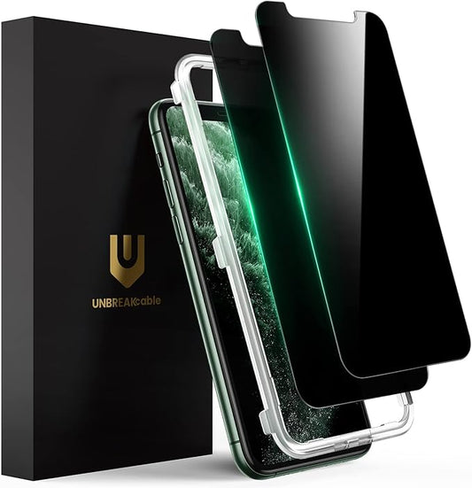 UNBREAKcable 2 Pack Privacy Screen Protector for iPhone 11 Pro Max/Xs Max, Shatterproof Tempered Glass [True 28°Anti Spy] [9H Hardness] [Easy Installation] Protector for Apple 6.5"