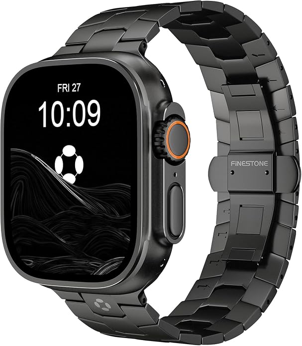 AGIS02 Titanium Band for Apple Watch Ultra 3/2/1 Band 49mm & Series 11/10 46mm, Grade 5 Titanium Ultra Watch Band for Men with DLC Coating, Durable and Lightweight iWatch Metal Strap