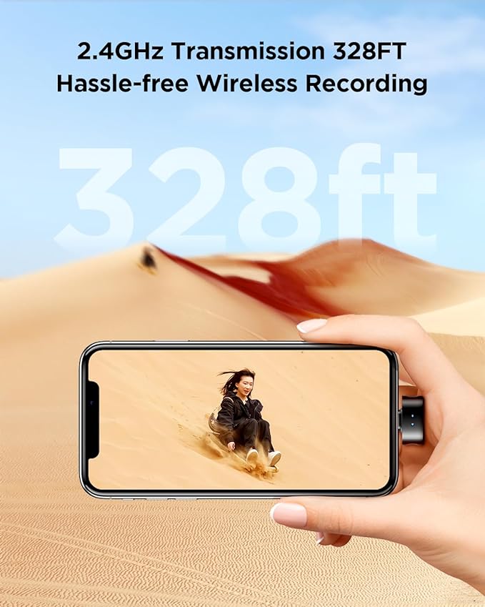BOYA Magic-02 Wireless Lavalier Microphone with Tripod,30Hrs Use,328FT LOS Range,Safety Track&Limiter,Ai Noise Reduction USB-C&Lightning&3.5TRS Wireless Lapel Mini Mic for Android iPhone Camera Laptop