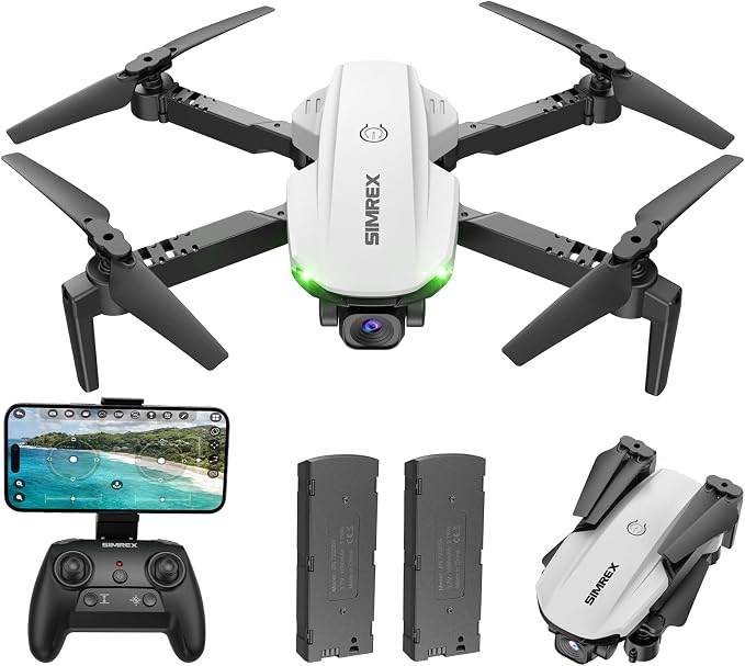SIMREX Drone With Camera 1080P for Kids And Adults, RC Quadcopter with Altitude Hold, Mini Drone With One Key Start, Waypoint Fly, Headless Mode, 3D Flip, 3 Speeds, Remote Control Drone for Beginners